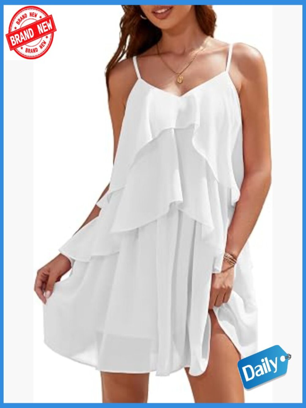 Women's Cocktail Ruffle Tiered Mini Dress for Wedding Guest Graduation Party